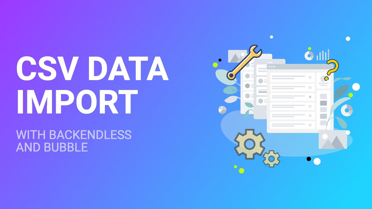 Backendless's tweet card. Importing CSV into the database. Backendless vs. Bubble