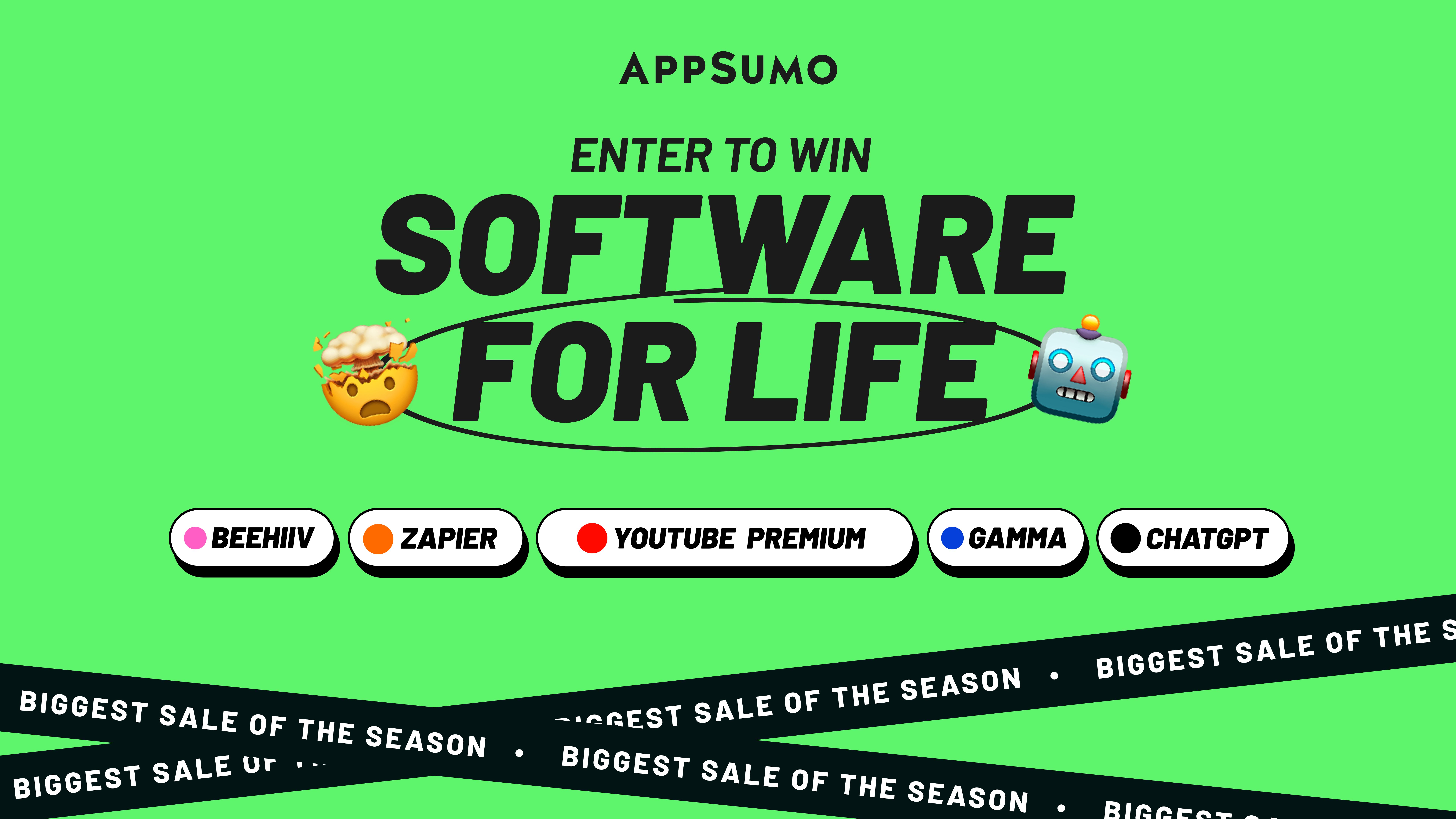 HowToPortal's tweet card. Win Software For Life! by AppSumo. Hosted by KingSumo Giveaways