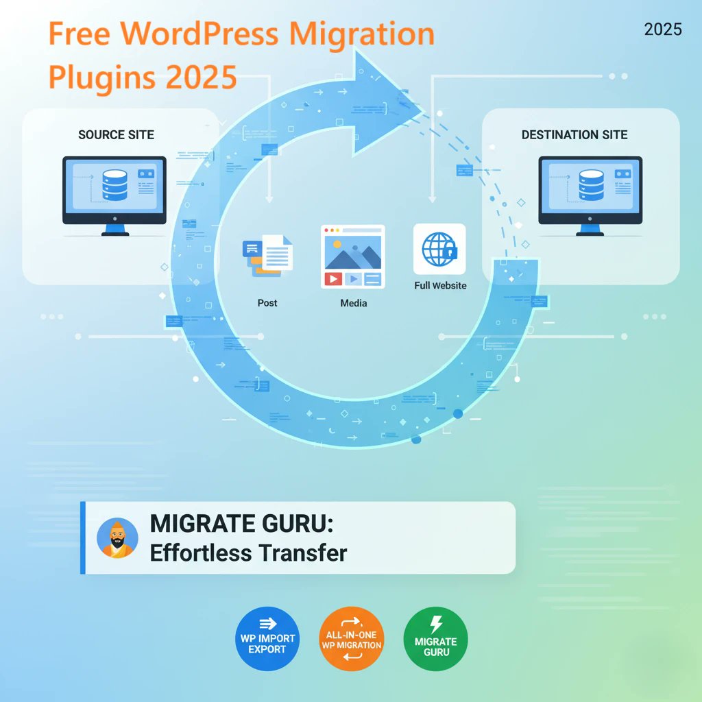 techfin2k's tweet card. The ultimate 2025 guide to free WordPress migration. Compare plugins and learn how to transfer posts, media, and safely move large sites to a new host.