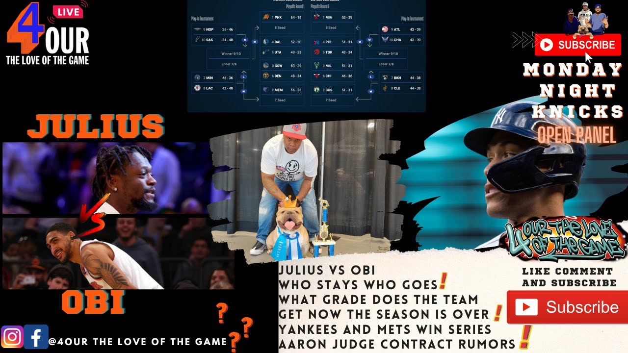 ProjectNerdHQ1's tweet card. Julius VS Obi Who Stays Who Goes NBA Playoffs Preview Yankees Mets...