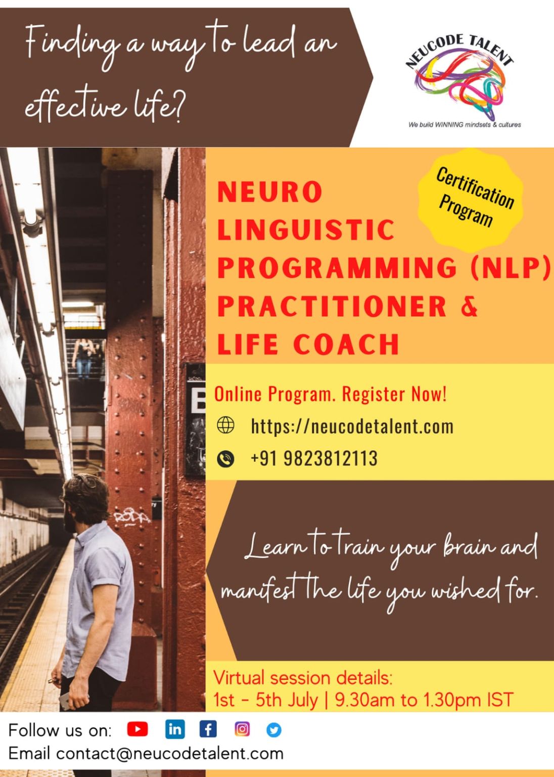 NeuCodeTalent's tweet card. We hear you! After a lot of demand, here's another batch for all of you who would like to strengthen their lives, their coaching skills, their dreams. NLP is a transformational journey that creates...