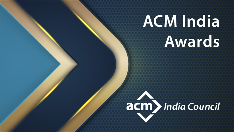 Indiaacm's tweet card. ACM India's awards program recognizes early career, women, education and student contributions