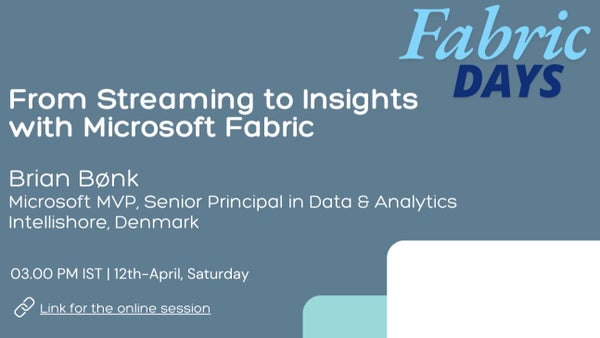 vinsdata's tweet card. ### [From Streaming to Insights in 60 Minutes](https://sessionize.com/s/brianbonk/from-streaming-to-insights-in-60-minutes/129767) The ever-fast-paced world demands faster