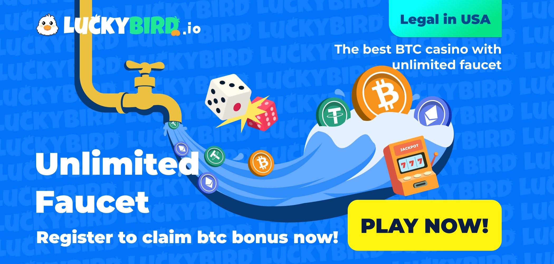 Geggcore's tweet card. LuckyBird is the best social sweepstakes games, unlimited faucet, play dice and slots, redeem to btc