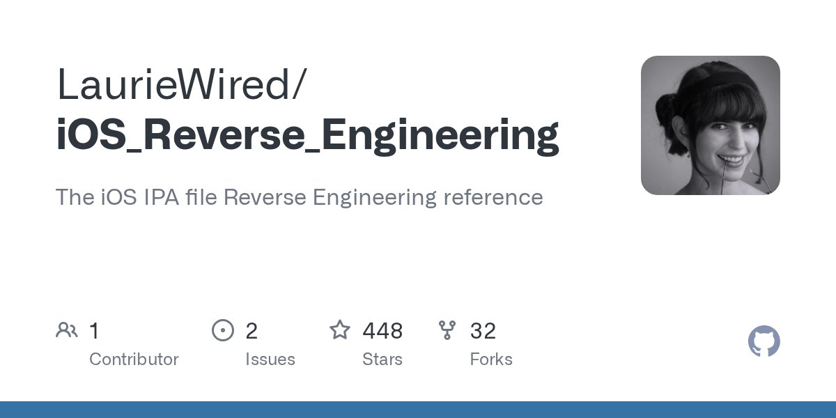 lauriewired's tweet card. The iOS IPA file Reverse Engineering reference. Contribute to LaurieWired/iOS_Reverse_Engineering development by creating an account on GitHub.