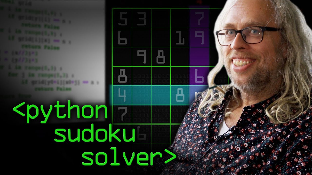 SpringDev009's tweet card. Python Sudoku Solver - Computerphile