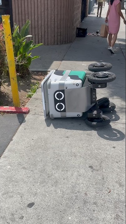 Goy_Block's tweet card. DELIVERY ROBOT LOOTED: Austin Got Robbed. #ai #deliveryrobot #foodd...