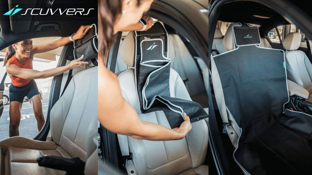 GerBot's tweet card. Car seat protectors designed for your active lifestyle - there when you need them, stowed when you don't.