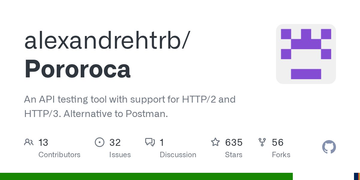 NarekHakobyan's tweet card. An API testing tool with support for HTTP/2 and HTTP/3. Alternative to Postman. - alexandrehtrb/Pororoca