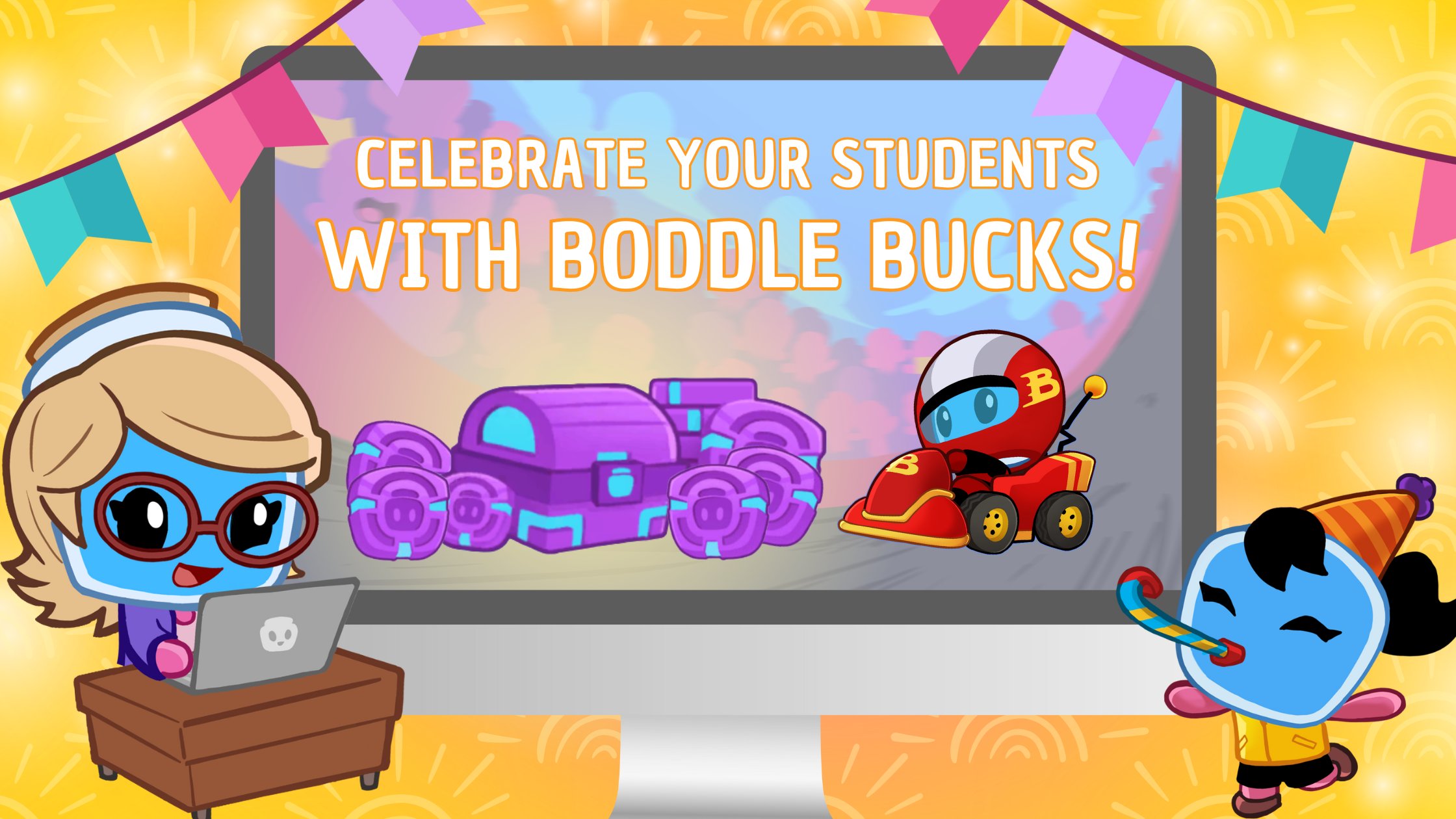 BoddleLearning's tweet card. Reward student effort and progress with Boddle Bucks. Print certificates or host live races to recognize achievements, boost motivation, and make learning even more fun.