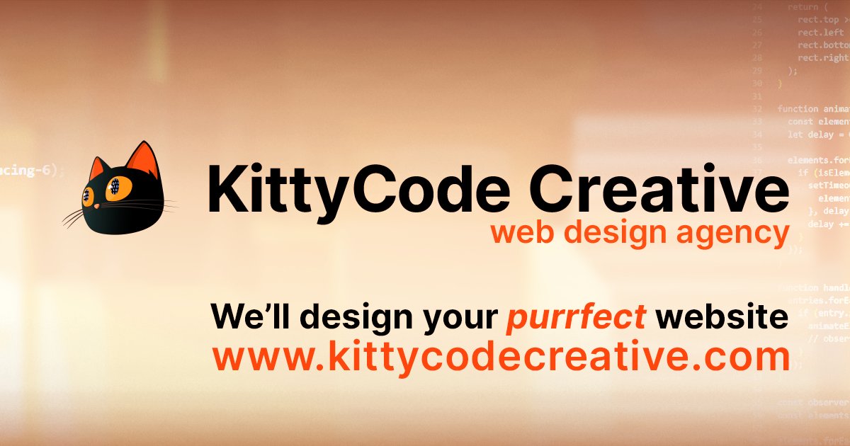 KittyCodeCreate's tweet card. We are a web design agency based in Eastbourne specialising in designing bespoke websites. We ensure accessible and user-friendly sites for everyone.