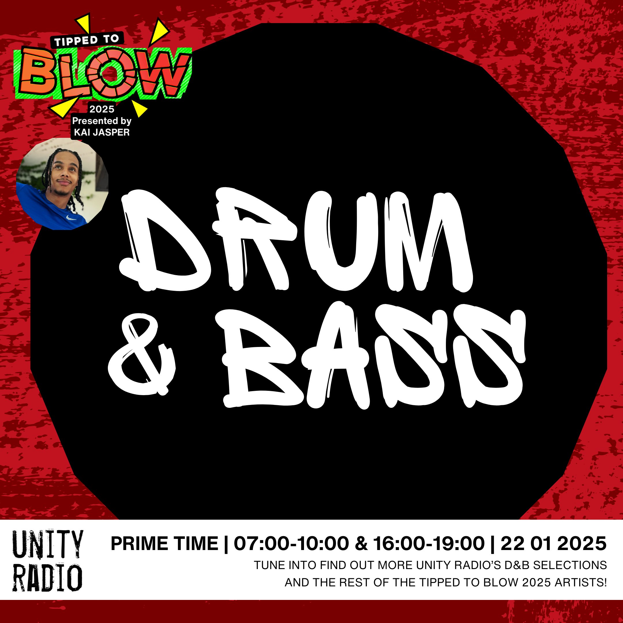 UNITYRADIOFM's tweet card. From the 20th to the 24th of January, Listen in to Prime Time each day 7-10am & 4-7pmto catch Tipped 2 Blow 2025 presented by Kai Jasper.
