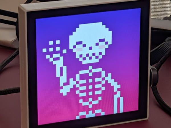 Hacksterio's tweet card. The Pixel Pea is an easy-to-build, single-component digital frame you can use to show off your pixel art.