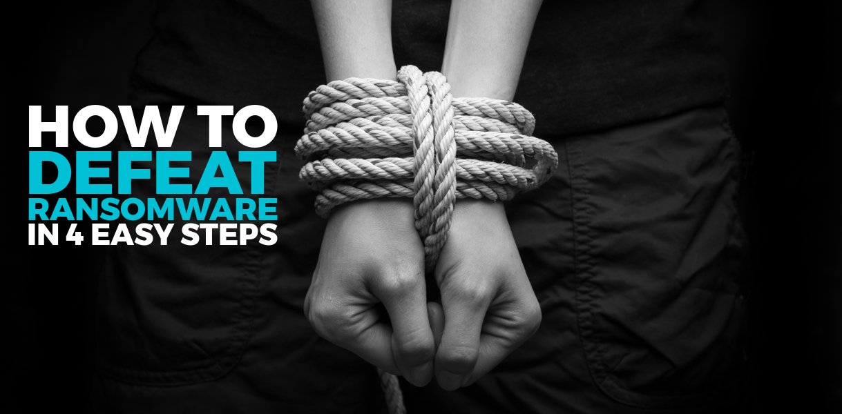 StrongKeyInc's tweet card. Follow these 4 (somewhat) easy steps to protect your organization against ransomware attacks.