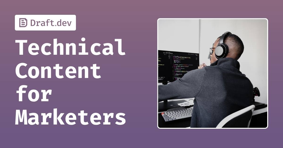 draftdev's tweet card. Help marketing teams in tech companies create authentic technical content that resonates with developers and drives business results.