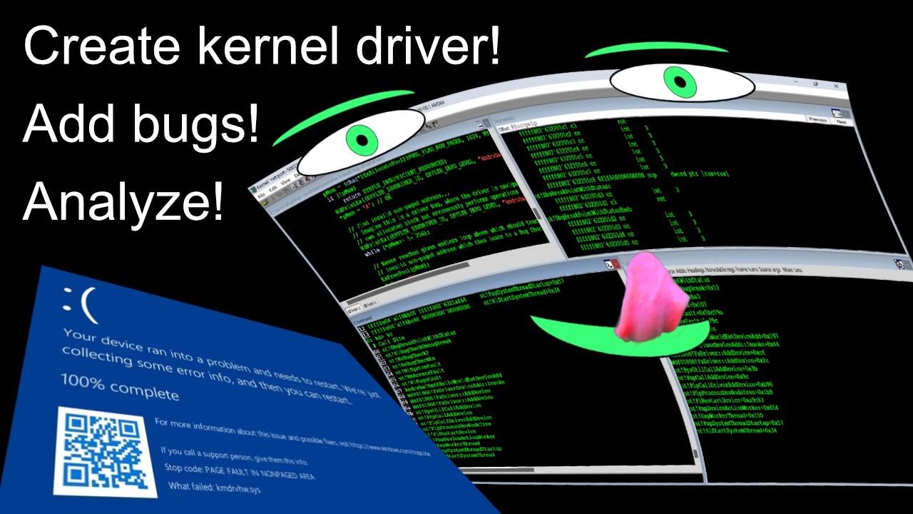 OSdev_'s tweet card. CREATE and DEBUG a Windows KERNEL device driver!