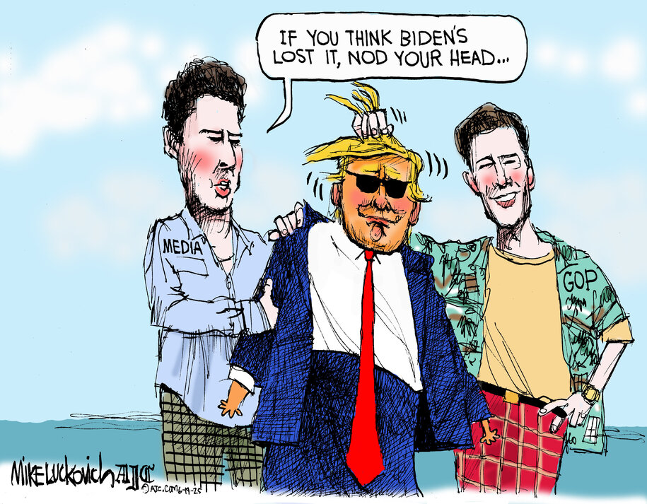 lareject's tweet card. A cartoon by Mike Luckovich. Related |� Trump is back on his insane ‘rigged election’ bullsh-...