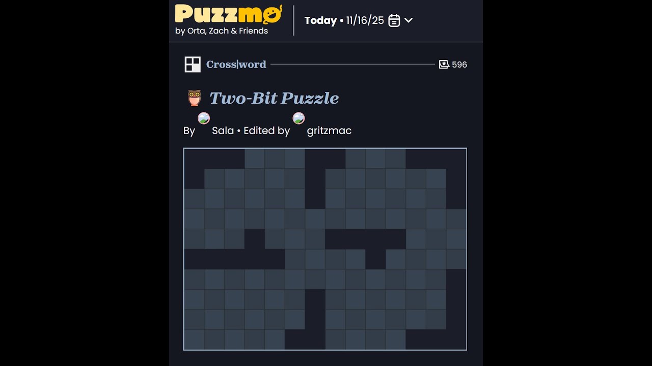 juicyluce9's tweet card. Puzzmo Crossword 16/11/2025