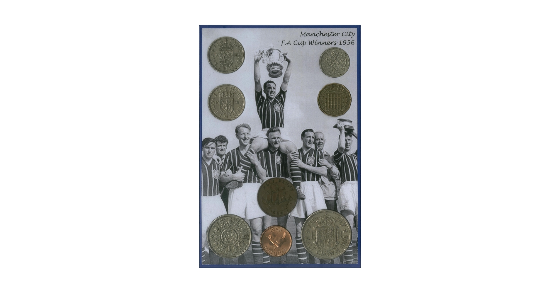CoinGifts's tweet card. Manchester City (Man City) Vintage FA Cup Winners Retro Fan Gift Coin Display Set 1956