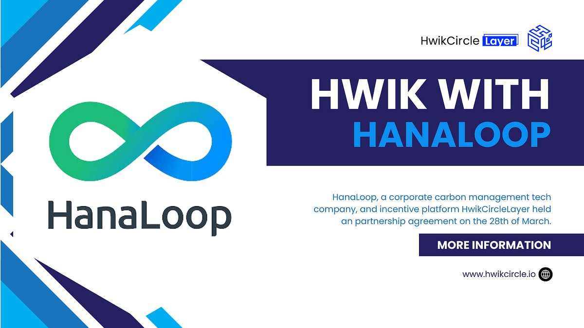 hwikcircle's tweet card. HanaLoop, a corporate carbon management tech company, and incentive platform HwikCircleLayer held an partnership agreement on the 28th of…