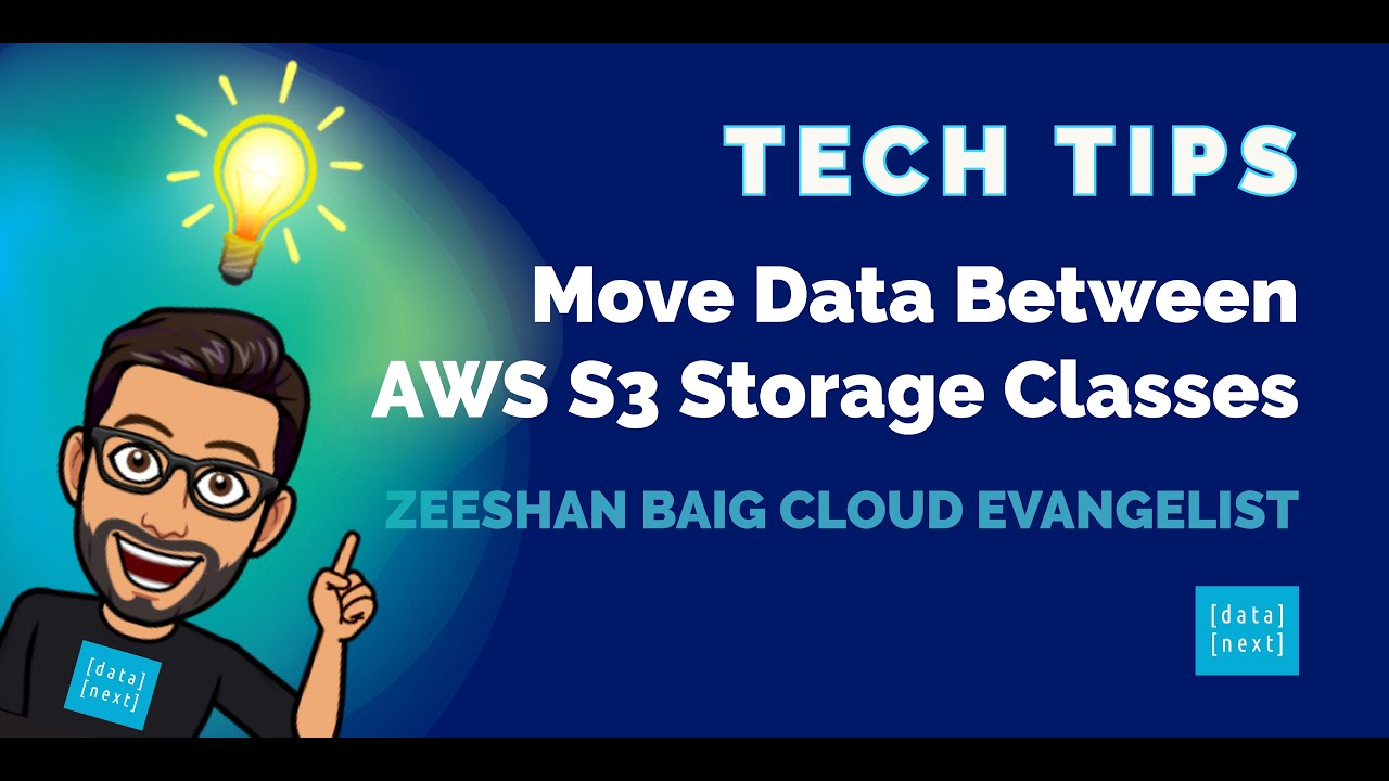 datanextusa's tweet card. How To Move Data Between AWS S3 Storage Classes - Tech Tips with...