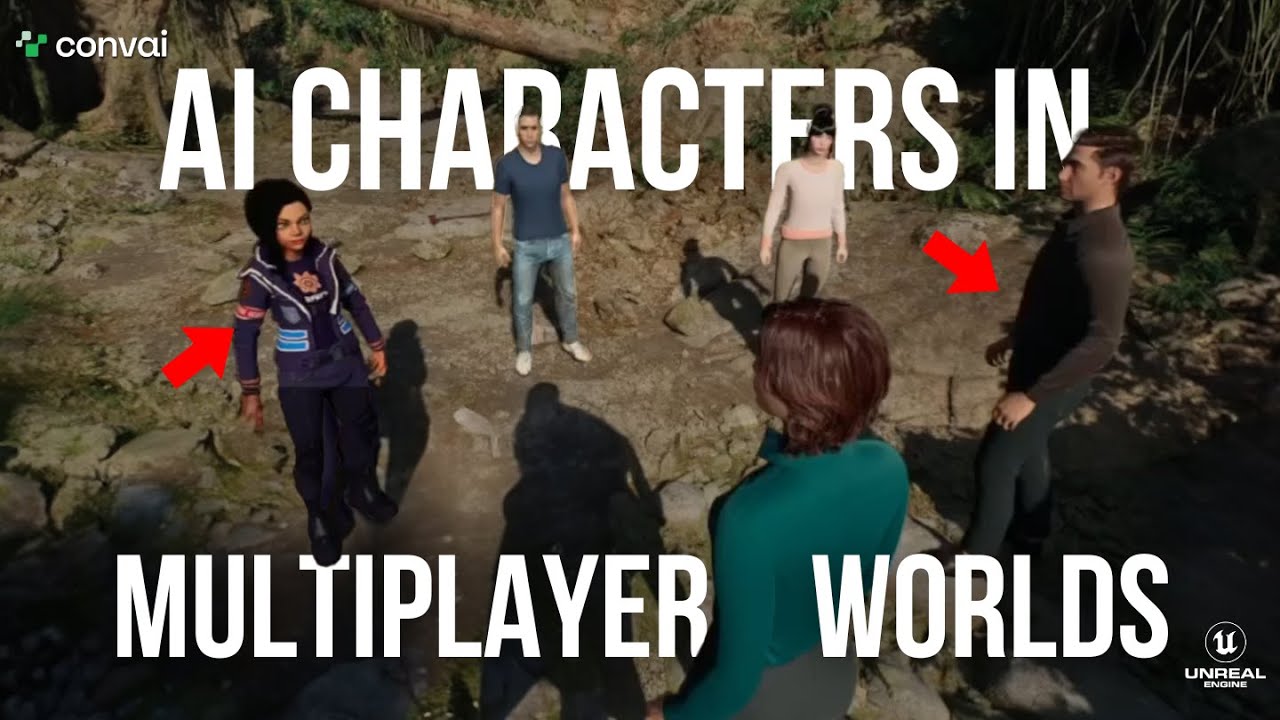 convaitech's tweet card. Bring AI Characters to Multiplayer Worlds | Convai Unreal Engine 5...