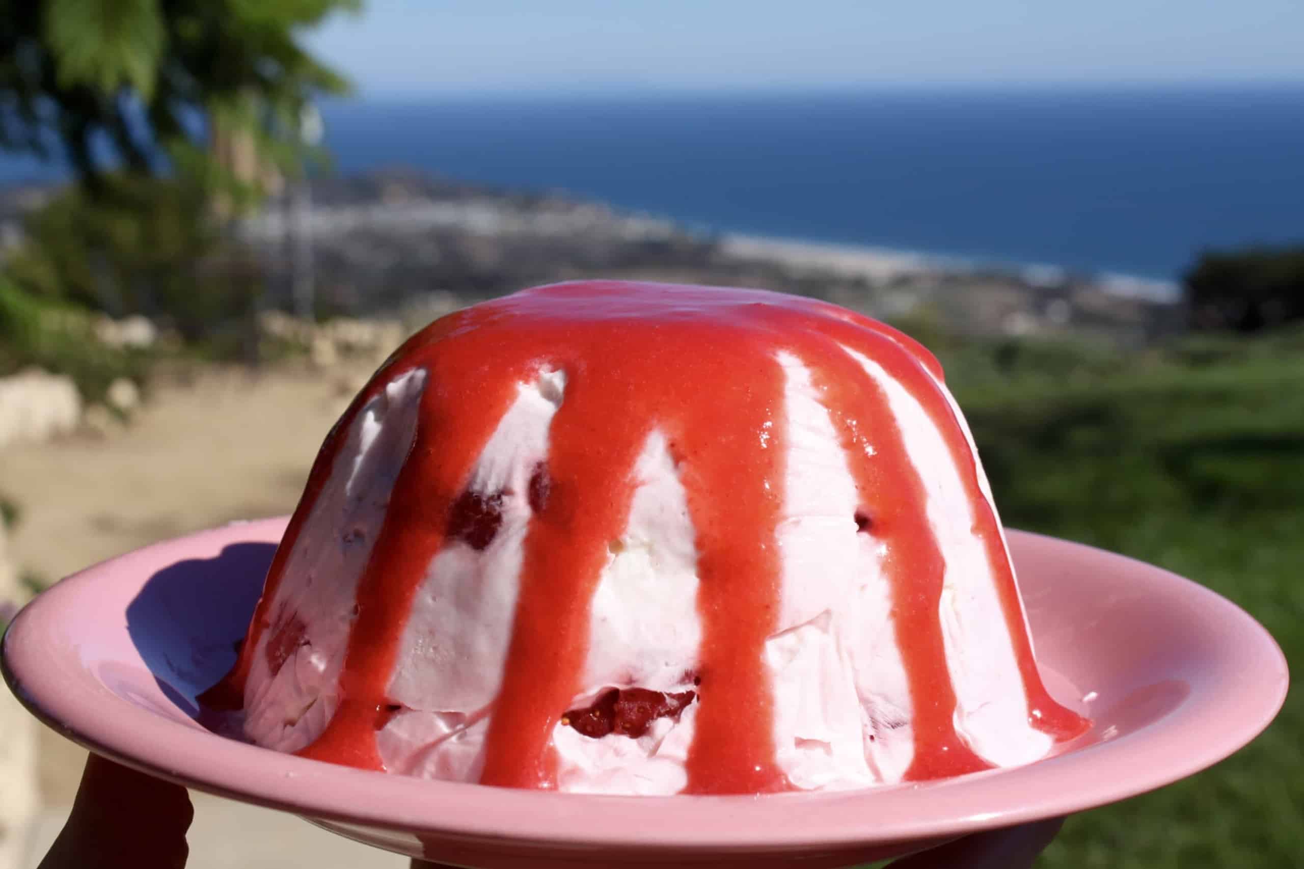 ChristinaCucina's tweet card. This frozen strawberry dessert is so surprisingly good, you'll never believe all the rave reviews you'll receive!