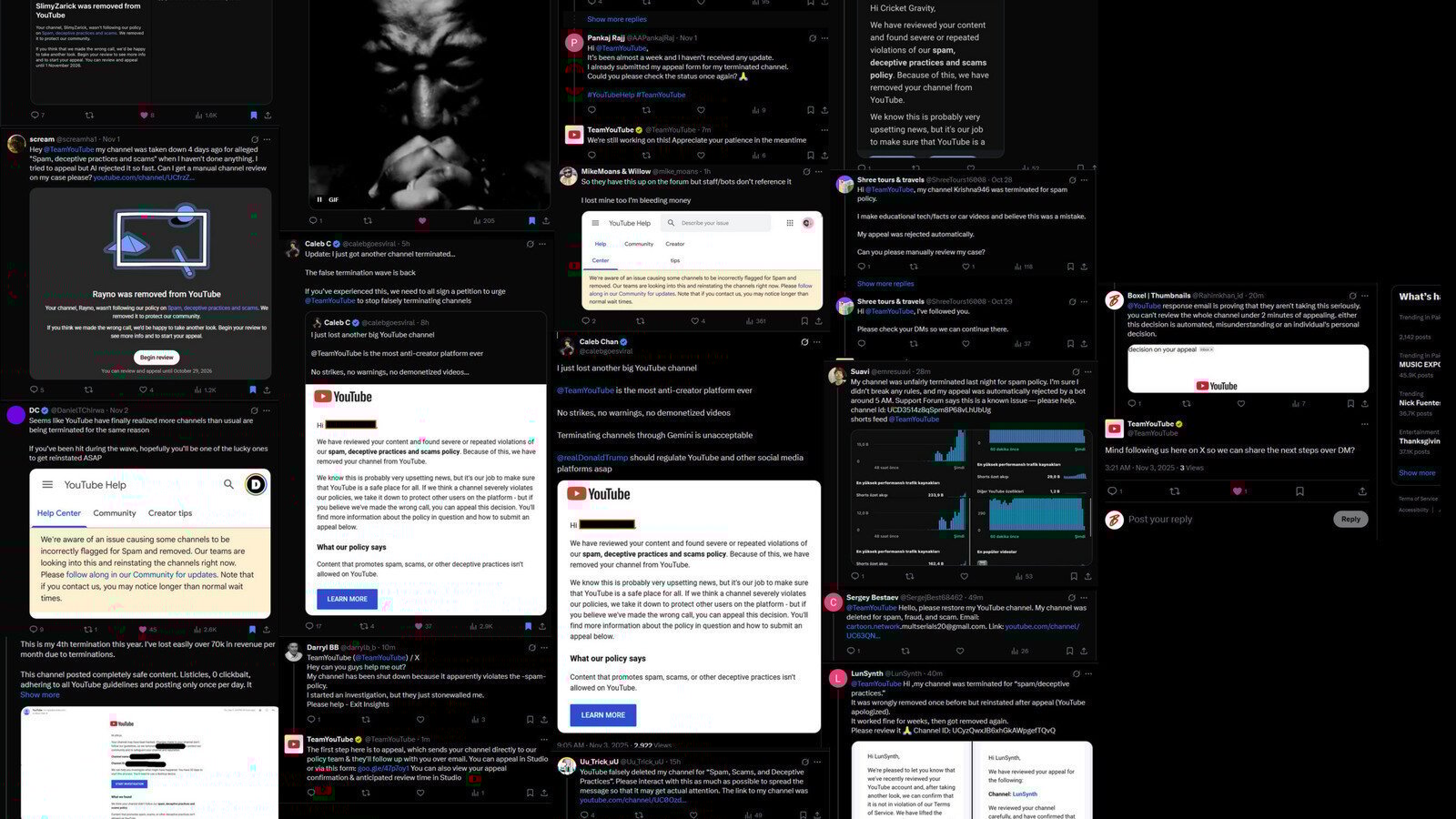 Rahimkhan_id's tweet card. Urge YouTube to reopen false spam termination cases