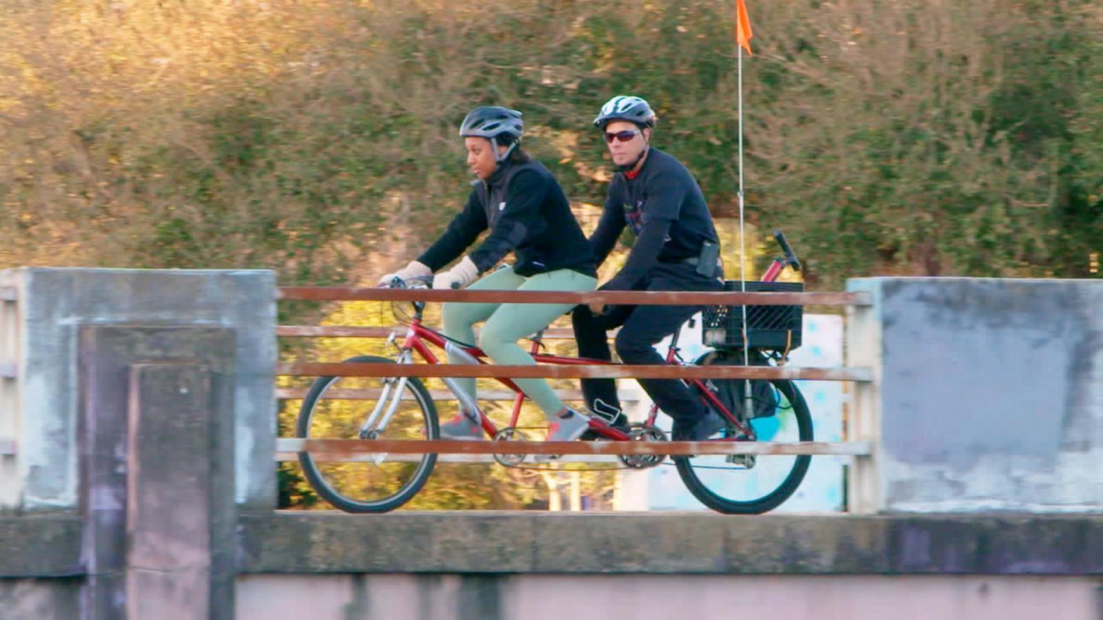 MovetoInclude's tweet card. David Green, who lost his eyesight due to a progressive retinal disease, founded the NOLA Blind Tandem Cyclers to keep active and build community.