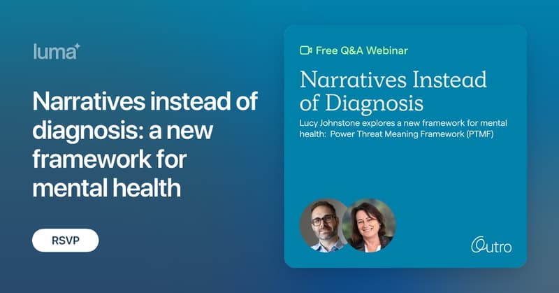 PTMFramework's tweet card. About the Event Join us for a live conversation between Lucy Johnstone, clinical psychologist and lead author, along with Professor Mary Boyle, of the Power…