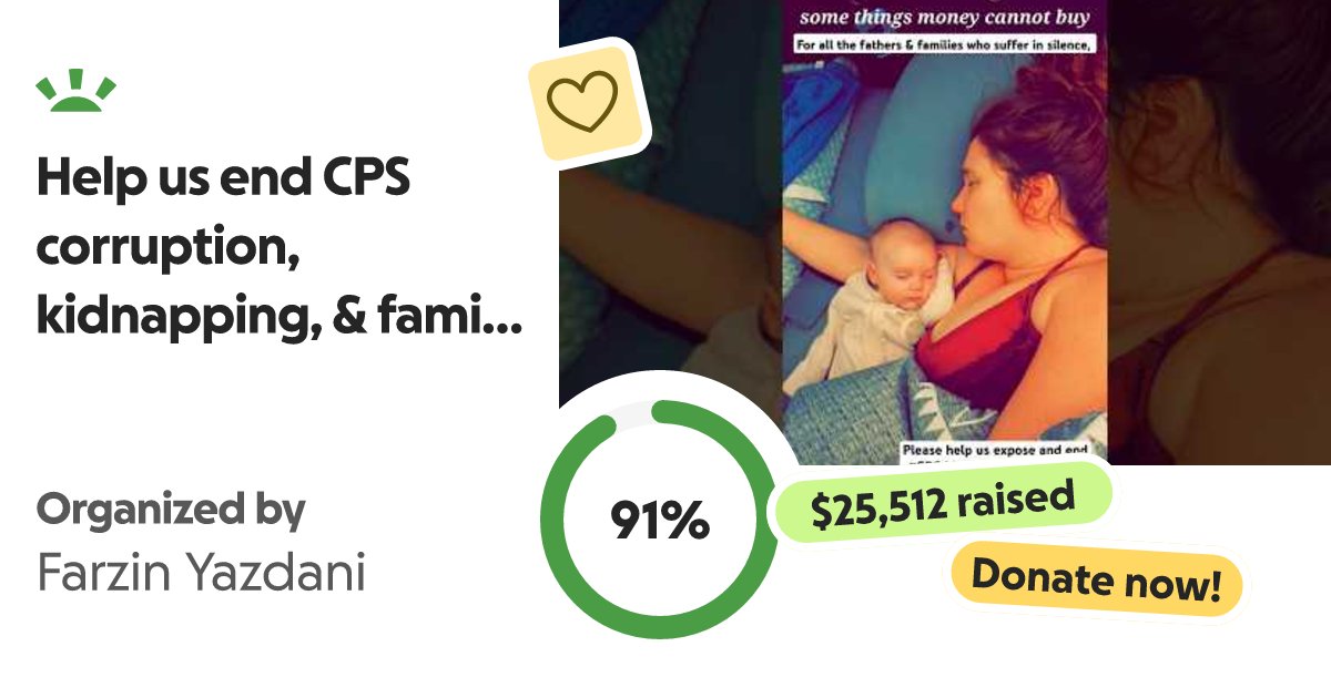 certusverna's tweet card. My name is Farzin Yazdani. I’m a U.S. Navy veteran, a legitim… Farzin Yazdani needs your support for Help us end CPS corruption, kidnapping, & family destruction