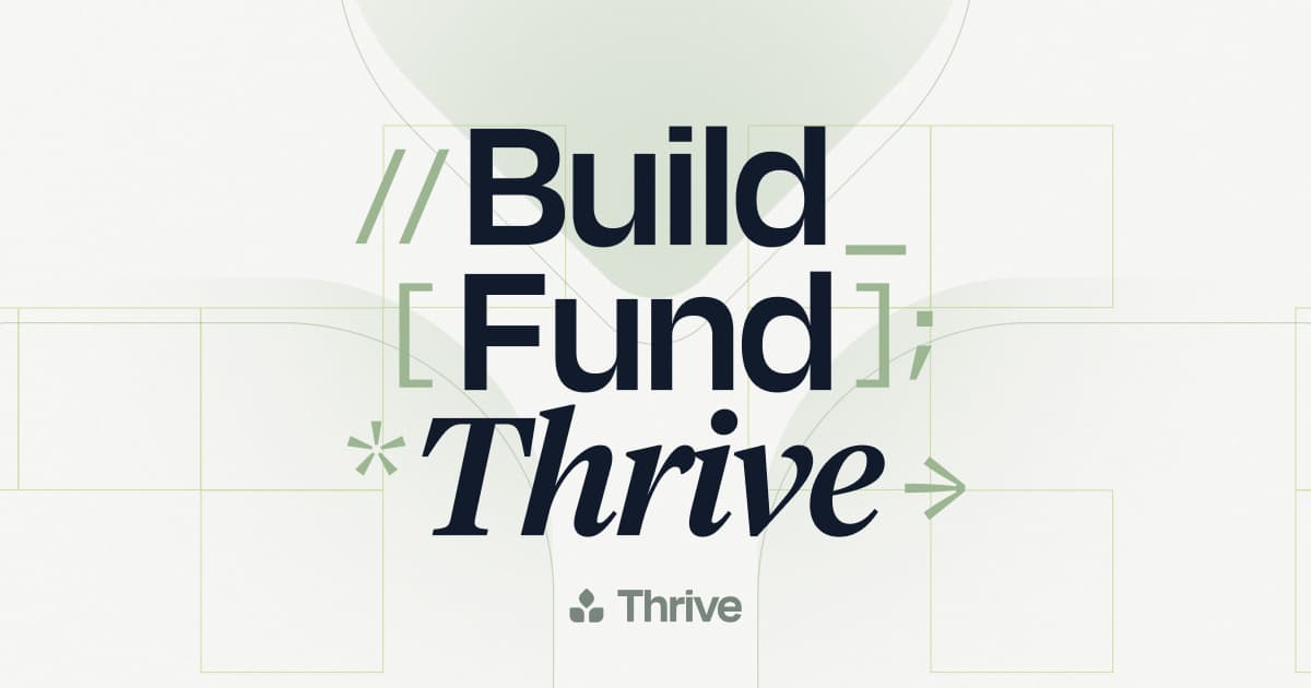 thriveprotocol's tweet card. Blockchains prove that transactions are valid. It doesn’t prove they are valuable. Thrive aligns funding with value creation.