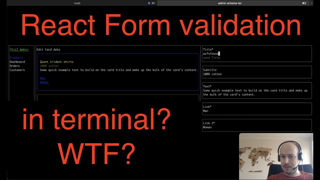 AlexanderSemio1's tweet card. Generate ui in TERMINAL w/ JsonForms/React
