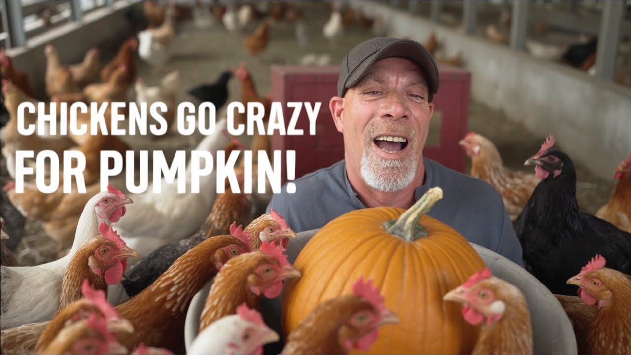 strumngrumbles's tweet card. I Fed My Chickens PUMPKIN After Halloween… and They LOST THEIR MINDS!