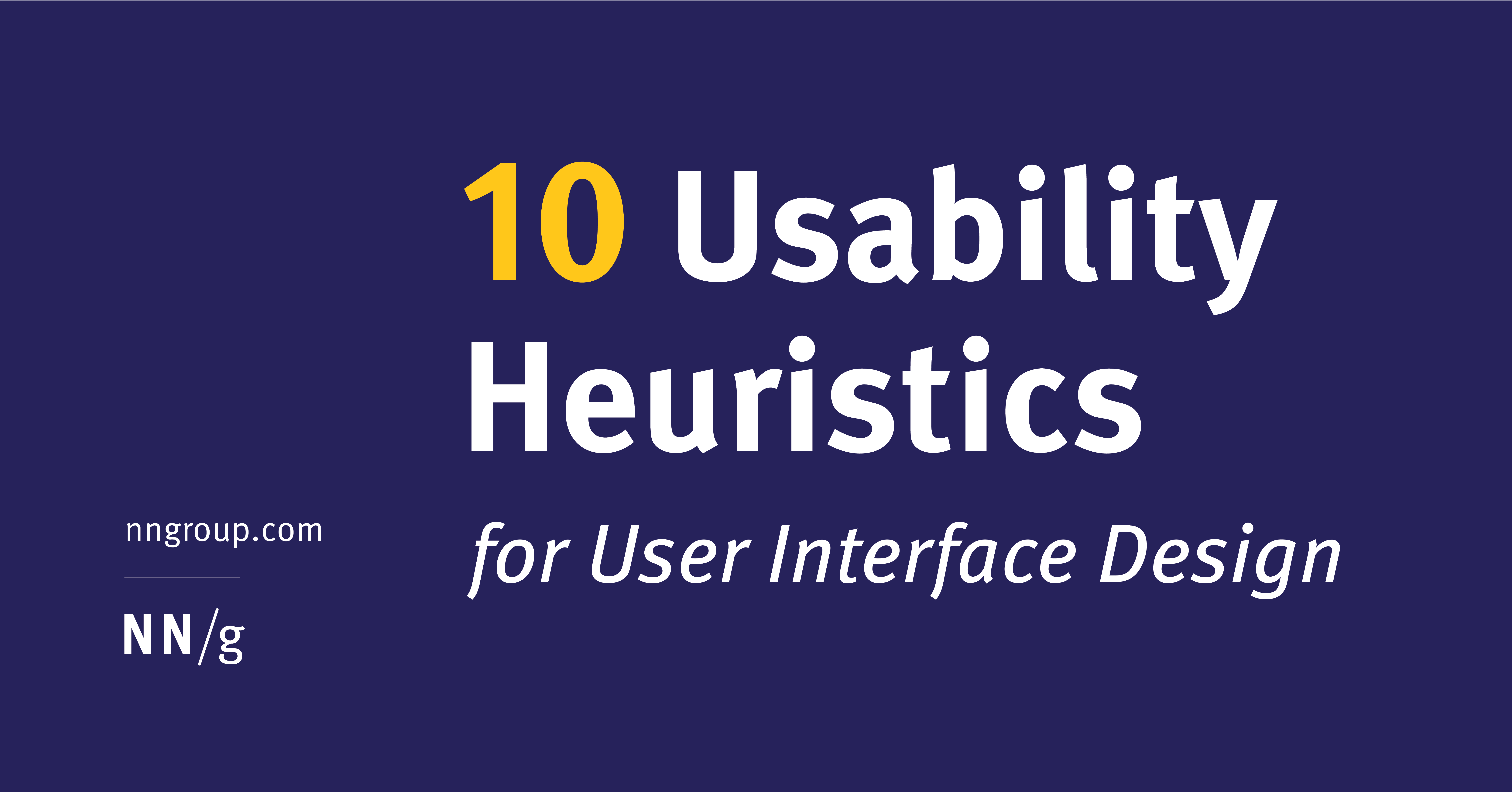 we_design_ux's tweet card. Jakob Nielsen's 10 general principles for interaction design. They are called "heuristics" because they are broad rules of thumb and not specific usability guidelines.