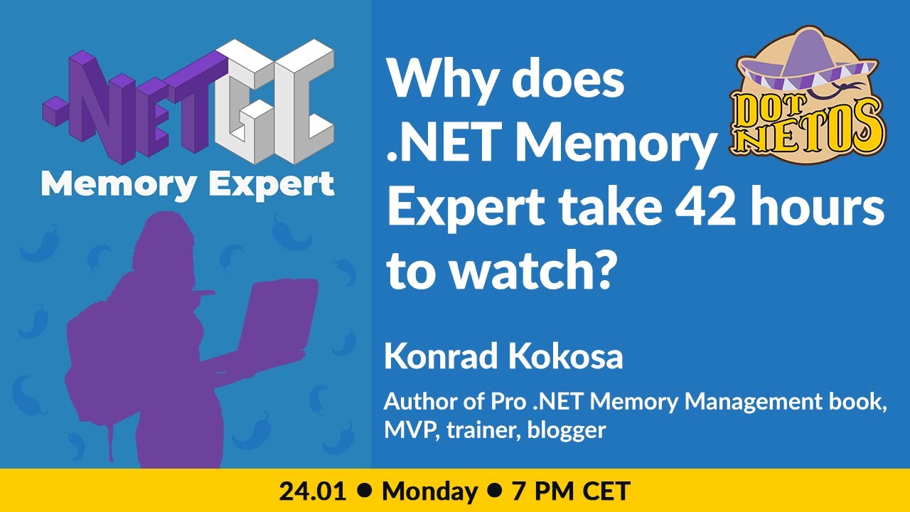 dotnetosorg's tweet card. Why does .NET Memory Expert take 42 hours to watch?