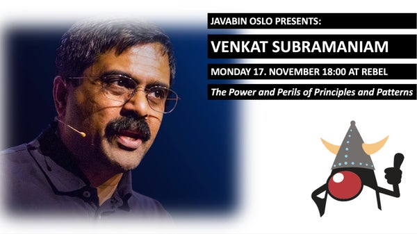 venkat_s's tweet card. Dr. Venkat Subramaniam kommer tilbake til JavaBin, og denne gangen for å prate om software design. Dersom du har lurt på hva eksakt "design" betyr i software-utvikling, så