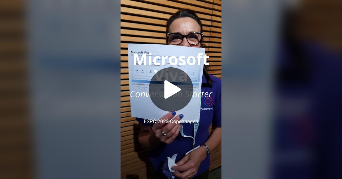 ragnarh's tweet card. 27 likes, 3 comments. “Microsoft Viva Conversation Starter - Best Practices shared by MVP @lesleycrook at #ESPC2022 Copenhagen”