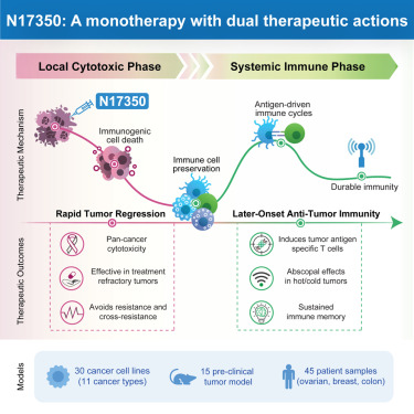 CellRepMed's tweet card. Gujar et al. develop N17350, a next-generation therapeutic elastase that selectively kills cancer cells, drives tumor regression, and induces systemic anti-tumor immunity. It remains effective with...