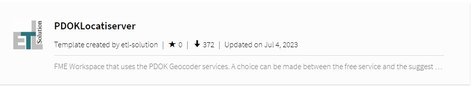 ETLsolution's tweet card. What to know how to use #FME with #PDOK Locatieserver #API? (available on the #hub since 2018!)