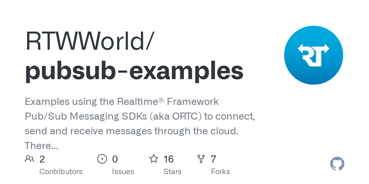 xRTML's tweet card. Examples using the Realtime® Framework Pub/Sub Messaging SDKs (aka ORTC) to connect, send and receive messages through the cloud. There are examples using JavaScript, PHP, Java, Node.js, .NET, iOS,...