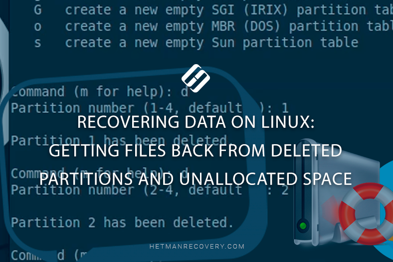 hetmanrecovery's tweet card. Read this article to find out how to recover data on Linux after deleting partitions from a hard disk, memory card, or USB stick. We will also explore how to recover data from unallocated or non-pa...