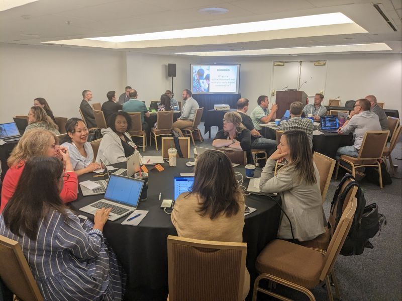 JeanneImbriale's tweet card. Deep in thought! #LearningImpact23