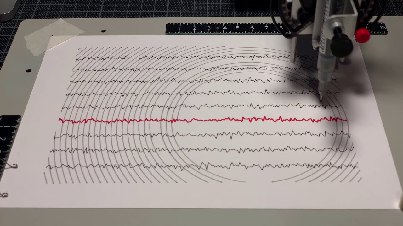plottervision's tweet card. Inktober - Radio on the Axidraw V3/A3 Pen Plotter