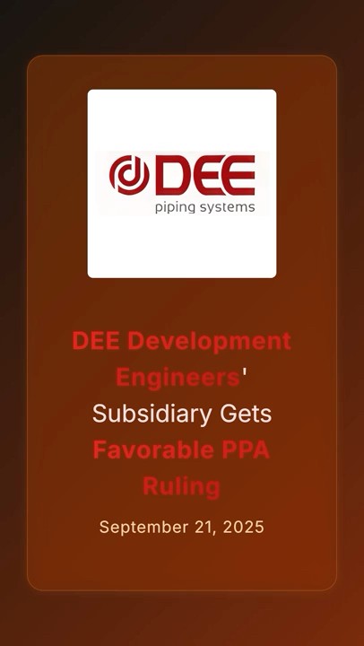 NiftyBn's tweet card. DEE Development Engineers' Subsidiary Gets Favorable PPA Ruling...