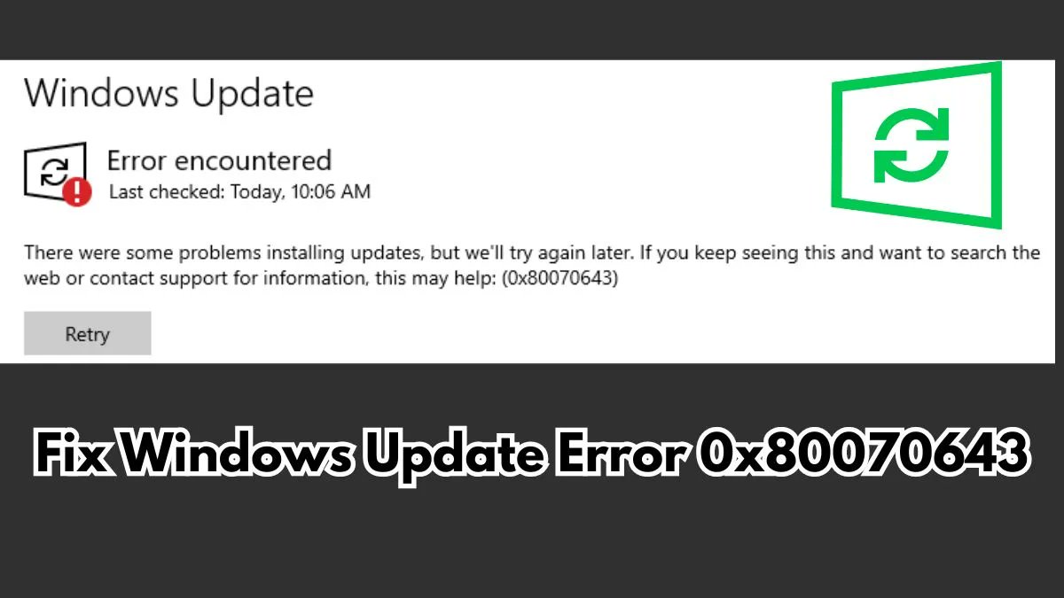 izoate's tweet card. Frustrated with Windows Update error 0x80070643? Learn how to fix this annoying issue and prevent it from recurring.