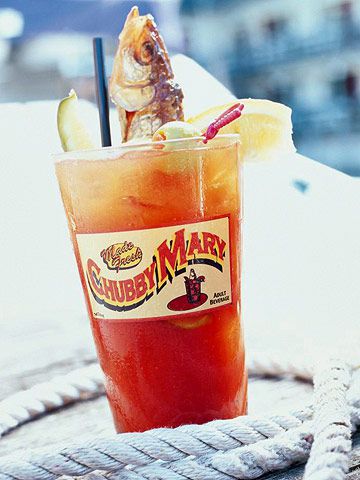 tux0r's tweet card. This vodka and tomato juice drink is spiced up with horseradish and hot pepper sauce. Add smoked fish, dill pickles, and green olives to finish it off.