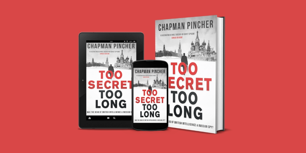 mfaenlle's tweet card. Review of Too Secret Too Long by Chapman Pincher, exploring the case of a MI5 Soviet Spy and Cold War British intelligence scandals.