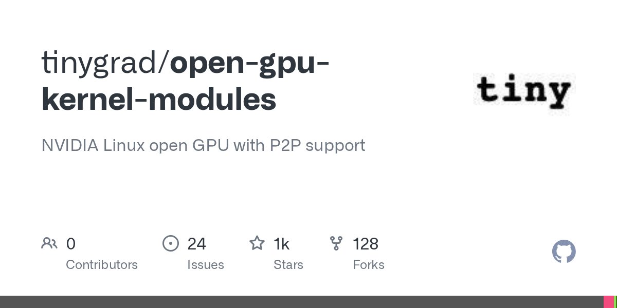 VHPCworkshop's tweet card. NVIDIA Linux open GPU with P2P support. Contribute to tinygrad/open-gpu-kernel-modules development by creating an account on GitHub.