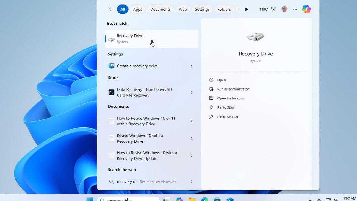 timorainio's tweet card. If your Windows ever has trouble launching, Recovery Drive lets you back up essential system files on an external USB drive to help Windows boot up. Here's how it works.